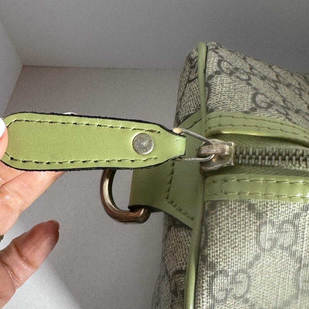 Gucci Beige and Green Monogram Boston Joy Bag - Picture 3 of 16